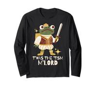 Funny Retro Medieval Knight Frog T'was The 'Tism M'Lord Manga Larga