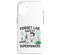 Funny Retro Science Lab Seguridad Humor Superpoderes científico Carcasa para iPhone 16