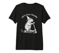Funny Retro Scooter Off To Cause A Kerfuffle Capybara Vibes Camiseta Premium