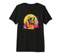 Funny Retro Vintage 80s Cocker Spaniel Lover Camiseta Premium