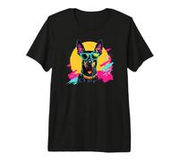 Funny Retro Vintage 80s Doberman Pinscher Dog Lover Camiseta Premium