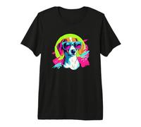 Funny Retro Vintage 80s Piebald Dachshund Lover Camiseta Premium