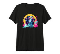 Funny Retro Vintage 80s Saint Bernard Lover Camiseta Premium