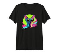 Funny Retro Vintage 80s Sunglasses Hairless Sphinx Cat Lover Camiseta Premium