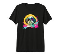 Funny Retro Vintage 80s Sunglasses Shih Tzu Dog Lover Camiseta Premium