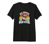 Funny Retro Vintage Best Dad Ever Miniature Schnauzer Lover Camiseta Premium