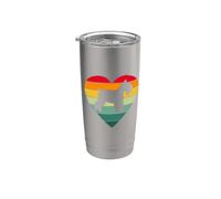 Funny Retro Vintage Heart Womens Miniature Schnauzer Lover Vaso térmico de acero inoxidable de doble pared