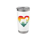 Funny Retro Vintage Heart Womens Miniature Schnauzer Lover Vaso térmico de acero inoxidable de doble pared