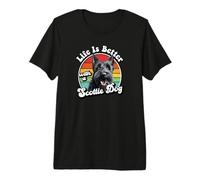Funny Retro Vintage Life Is Better Scottish Terrier Lover Camiseta Premium