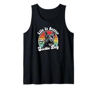 Funny Retro Vintage Life Is Better Scottish Terrier Lover Camiseta sin Mangas
