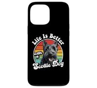 Funny Retro Vintage Life Is Better Scottish Terrier Lover Carcasa para iPhone 13 Pro Max