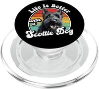 Funny Retro Vintage Life Is Better Scottish Terrier Lover PopSockets PopGrip para MagSafe
