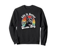 Funny Retro Vintage Life Is Better Scottish Terrier Lover Sudadera