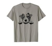 Funny Retro Vintage Logo Happy Face Jack Russell Terrier Camiseta