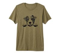 Funny Retro Vintage Logo Happy Face Jack Russell Terrier Camiseta Premium