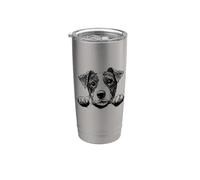 Funny Retro Vintage Logo Happy Face Jack Russell Terrier Vaso térmico de acero inoxidable de doble pared