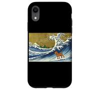 Funny Retro Vintage Surfing A Great Wave Bloodhound Lover Carcasa para iPhone XR