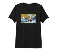 Funny Retro Vintage Surfing A Great Wave Grizzly Bear Lover Camiseta Premium