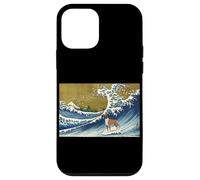 Funny Retro Vintage Surfing A Wave Boxer Dog Breed Lover Carcasa para iPhone 12 Mini