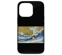 Funny Retro Vintage Surfing A Wave Boxer Dog Breed Lover Carcasa para iPhone 13 Pro