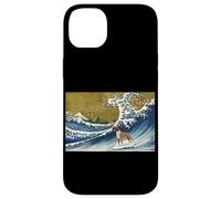 Funny Retro Vintage Surfing A Wave Boxer Dog Breed Lover Carcasa para iPhone 14 Plus