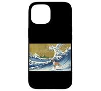 Funny Retro Vintage Surfing A Wave Boxer Dog Breed Lover Carcasa para iPhone 15