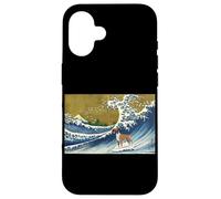 Funny Retro Vintage Surfing A Wave Boxer Dog Breed Lover Carcasa para iPhone 16