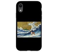 Funny Retro Vintage Surfing A Wave Boxer Dog Breed Lover Carcasa para iPhone XR