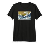 Funny Retro Vintage Surfing A Wave Miniature Schnauzer Lover Camiseta Premium