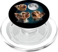 Funny Retro Vintage Three 3 Moon Howling Yorkshire Terrier PopSockets PopGrip para MagSafe