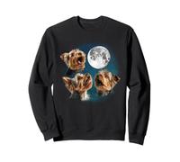 Funny Retro Vintage Three 3 Moon Howling Yorkshire Terrier Sudadera