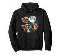 Funny Retro Vintage Three 3 Moon Howling Yorkshire Terrier Sudadera con Capucha