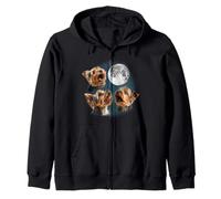 Funny Retro Vintage Three 3 Moon Howling Yorkshire Terrier Sudadera con Capucha