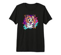 Funny Retro Vintage Women 80s 90s Blue Merle Corgi Dog Lover Camiseta Premium