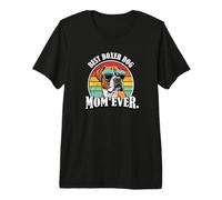 Funny Retro Vintage Womens Best Mom Boxer Dog Lover Camiseta Premium