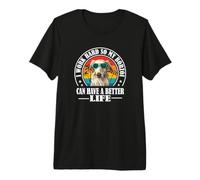 Funny Retro Vintage Work Hard Russian Borzoi Dog Lover Camiseta Premium
