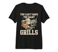 Funny Retro You Can't Have Too Many Grills BBQ Gear Grilling Camiseta Premium
