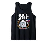 Funny Rice Is Life Cute Antropomorphic Cooker Camiseta sin Mangas