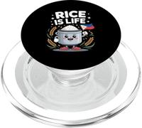Funny Rice Is Life Cute Antropomorphic Cooker PopSockets PopGrip para MagSafe