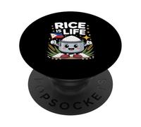 Funny Rice Is Life Cute Filipino Cooker Broma Gag PopSockets PopGrip Adhesivo