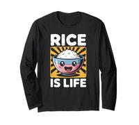 Funny Rice Is Life Filipino Food Lover Humor Mujeres Hombres Manga Larga