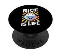Funny Rice Is Life Filipino Food Lover Humor Mujeres Hombres PopSockets PopGrip Adhesivo