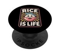 Funny Rice Is Life Filipino Food Lover Humor Mujeres Hombres PopSockets PopGrip Adhesivo