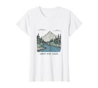 Funny River Pun Estado de ánimo Actual: fluyendo Camiseta gráfica económica, Mujer, Blanco, S