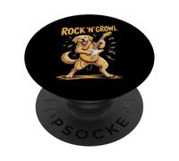 Funny Rock Music Golden Retriever Dog Tocando la Guitarra PopSockets PopGrip Adhesivo