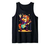 Funny Rock'n Roll Unicorn Rockstar, Banda Punk, Amante de la Guitarra Camiseta sin Mangas