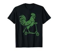 Funny Rooster Riding Scooter Farm Animal Humor Camiseta