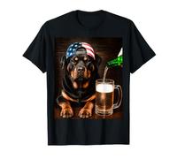 Funny Rottweiler Drinking Beer Meme 4th of July American Camiseta