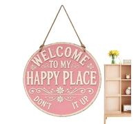 Funny Round Wood Sign, Welcome Sign Home Decor, 11.81x1.97inch Front Door and Garden, Rustic Circular Wall Art for Indoor Kitchen, Living Room, and Office, Decorative Porch for Patio Yard