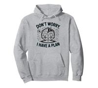 Funny RPG Don’t Worry I Have a Plan Sudadera con Capucha, Unisex para Adultos, Gris Jaspeado, M